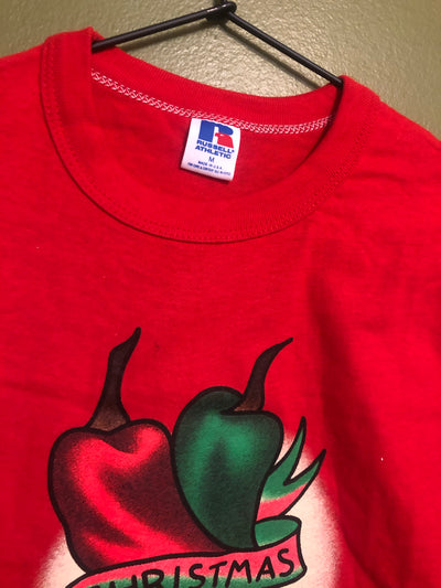 CHRISTMAS CHILE vintage Russell crop top