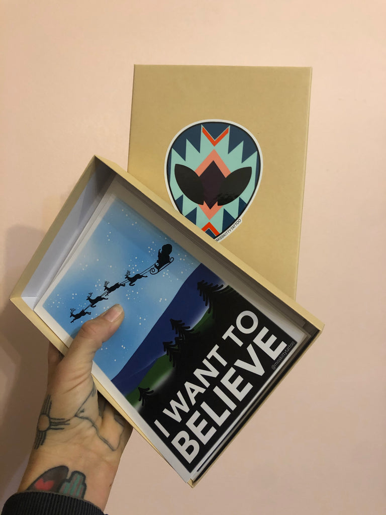 I WANT TO BELIEVE Christmas card box of 6